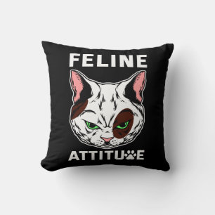 Feline Attitude Cat Mood Pet Character Kissen