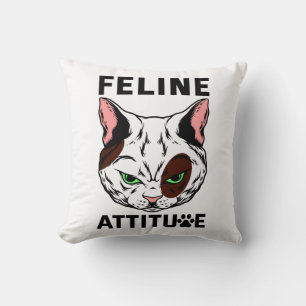 Feline Attitude Cat Mood Pet Character Kissen