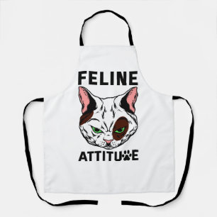 Feline Attitude Cat Mood Pet Character Schürze