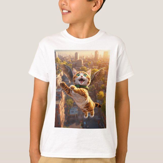 Feline Aviator Adventures" T-Shirt (Vorderseite)