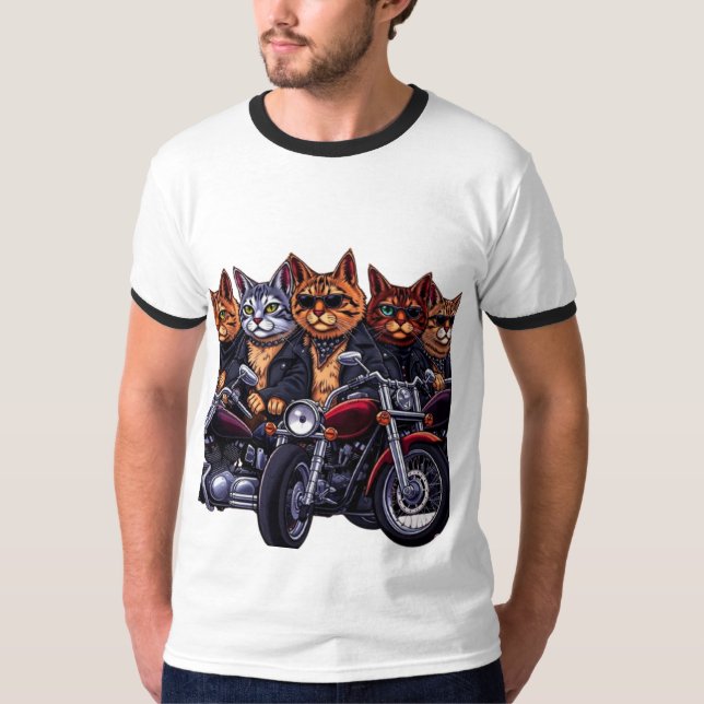 Feline Biker Gang T-Shirt (Vorderseite)