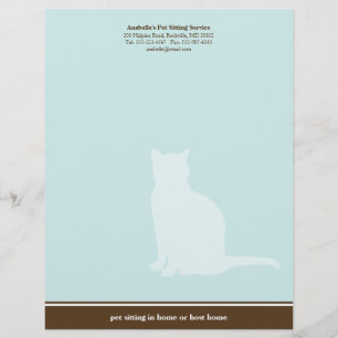 Feline blaue braune edle Haustiersitz-Service- ind Briefbogen