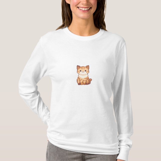 Feline Charm der zackigen Plätze T-Shirt (Vorderseite)