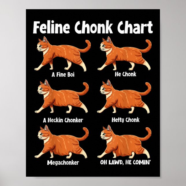 Feline Chonk Chart Funny Fat Cat Poster (Vorne)