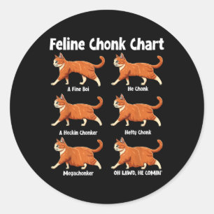 Feline Chonk Chart Funny Fat Cat Runder Aufkleber