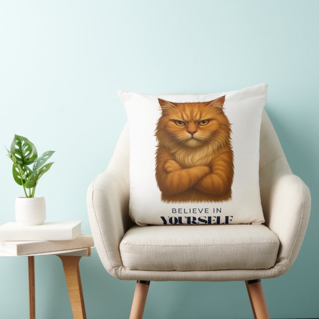 Feline Confidence T - Shirt Kissen (Stuhl )