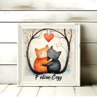 Feline Cosy Snuggly Cat Liebe Kunst, Dichtung und 