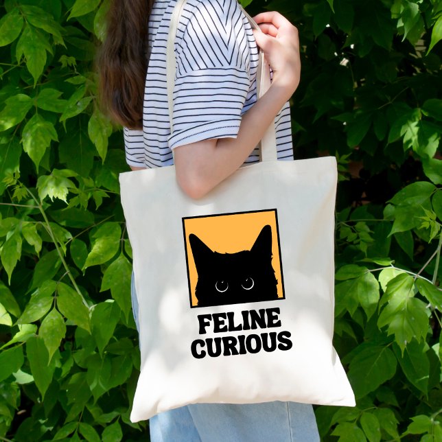 Feline Curious Cat Design Tote Bag Tragetasche (Von Creator hochgeladen)