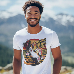 Feline Elegance Leaping Träume nicht Mäuse T-Shirt