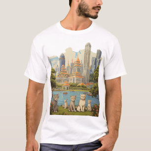 Feline Explorers im Merlion Park, Singapur T-Shirt