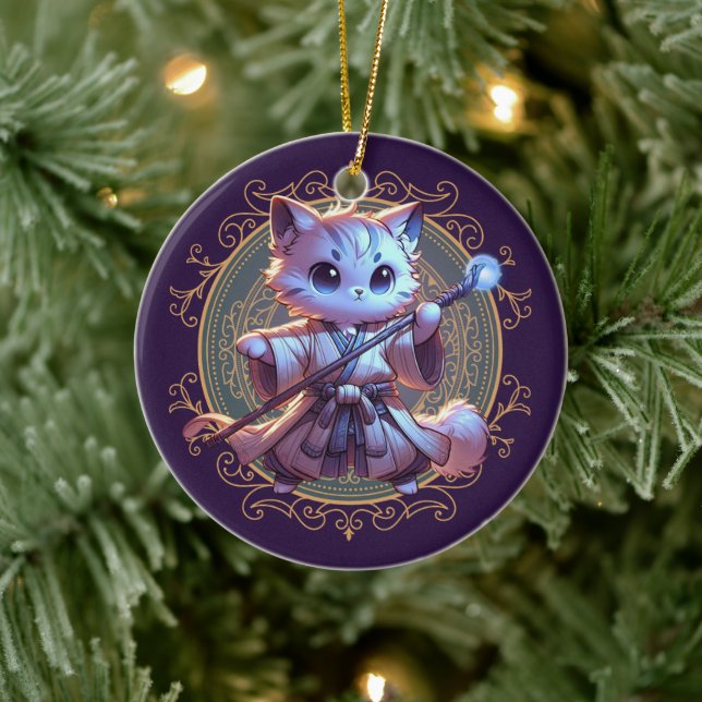 Feline Fantasy Adventure Keramik Ornament (Baum)