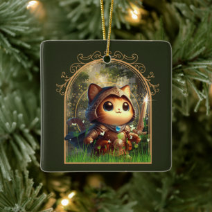 Feline Fantasy Adventure Keramikornament