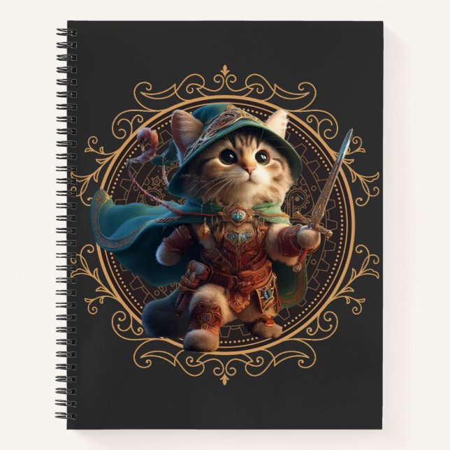 Feline Fantasy Adventure Notizbuch (Vorderseite)