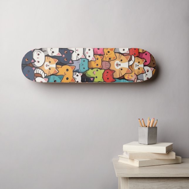 Feline Fantasy: Niedliche Anime Cats Galore Skateboard (Wandkunst (Horz))