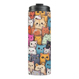 Feline Fantasy: Niedliche Anime Cats Galore Thermosbecher