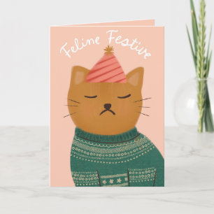 Feline Festive Grumpy Cat Weihnachtskarte Karte