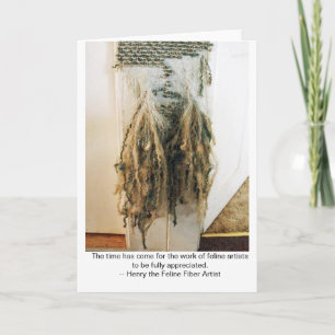 Feline Fibre Art Note Card Karte