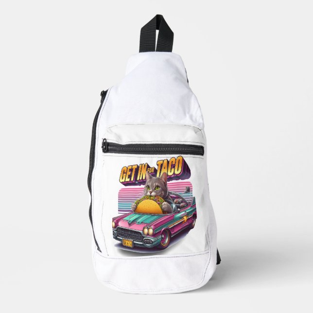 Feline Fiesta auf rosa Tour Crossbody Bag (Vorderseite)