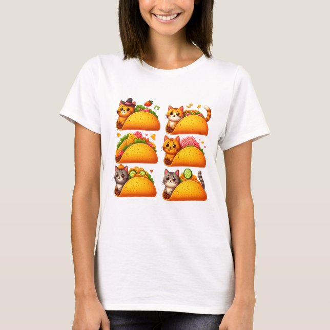 Feline Fiesta in einem Taco T-Shirt (Vorderseite)