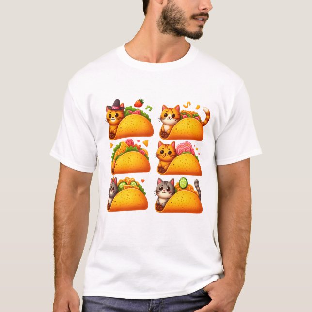 Feline Fiesta in einem Taco T-Shirt (Vorderseite)