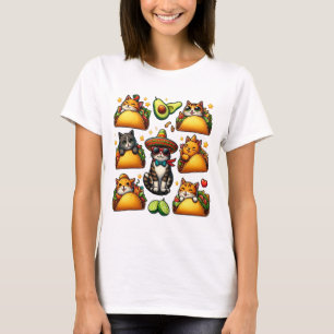 Feline Fiesta: Katzen und Tacos T-Shirt