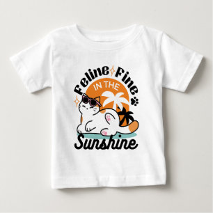 Feline Fine in the Sunshine - Entspannte Tropenkat Baby T-shirt