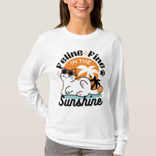 Feline Fine in the Sunshine - Entspannte Tropenkat T-Shirt