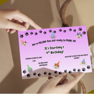 Feline Fine und Bereit zum Rennen Einladung