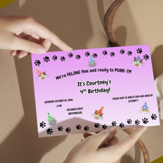 Feline Fine und Bereit zum Rennen Einladung (Von Creator hochgeladen)