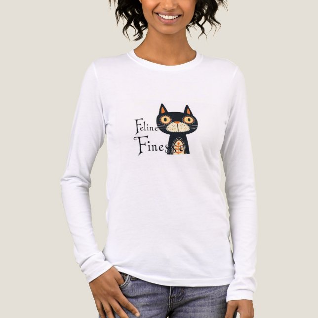 Feline Finesse – Modern Cat Graphic Design Tri-Blend Shirt (Vorderseite)