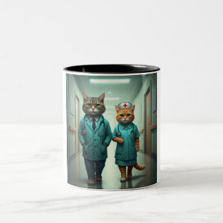 Feline First Responder Zwei-Tone-Tasse Zweifarbige Tasse