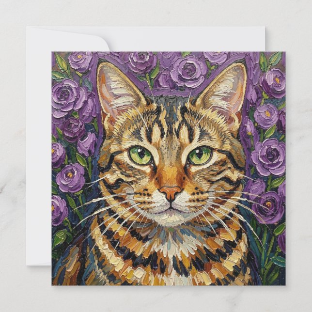 Feline & Floral | Cute Artistic Cat  (Vorderseite)
