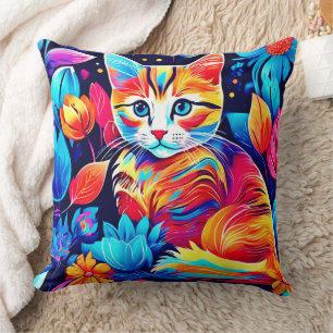 Feline Floral Fantasy Kissen