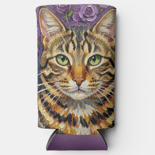 Feline & Floral Süße künstlerische Katze Selters Dosenkühler