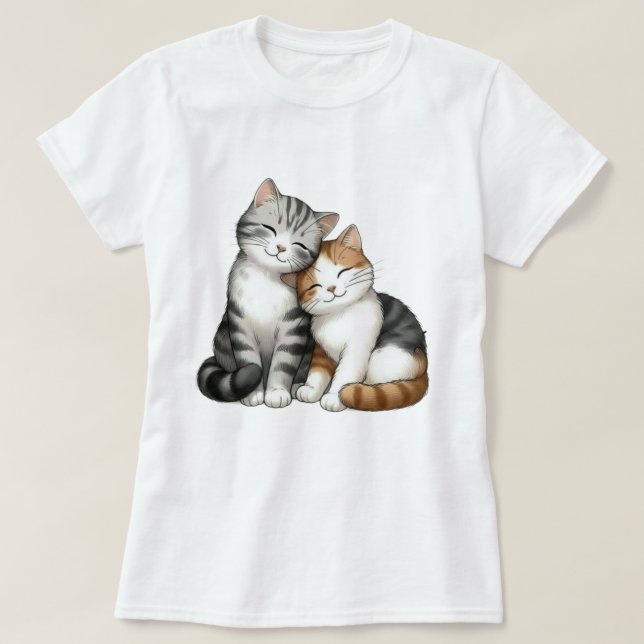 🐱Feline Freunde – T-Shirt Freundschaft mit süßen  (Design vorne)