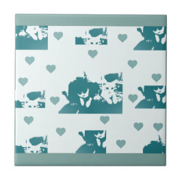 Feline Friends. Adorable Kitten Duo. Fliese