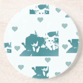 Feline Friends. Adorable Kitten Duo. Getränkeuntersetzer