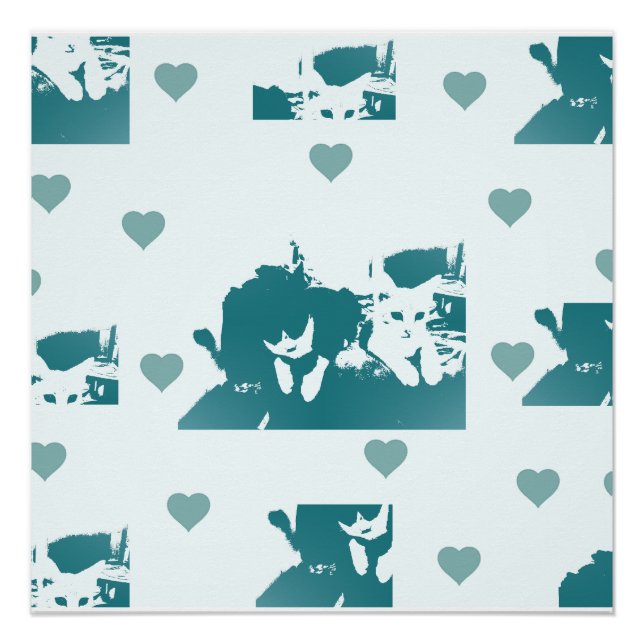 Feline Friends. Adorable Kitten Duo. Poster (Vorderseite)