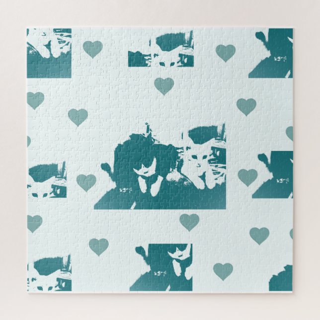 Feline Friends. Adorable Kitten Duo. Puzzle (Vertikal)