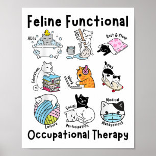 Feline Fun Cat Functional Occupational Therapy Poster