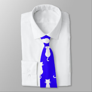 Feline Fun Forever Whimsical Cats Royalblau Krawatte