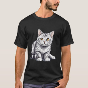 Feline Fun spielend Gezeichnet American Shorthair T-Shirt