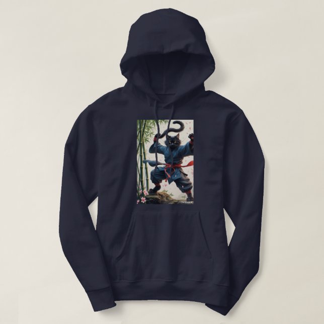 Feline Fury: Der Kung Fu Master" Hoodie (Design vorne)