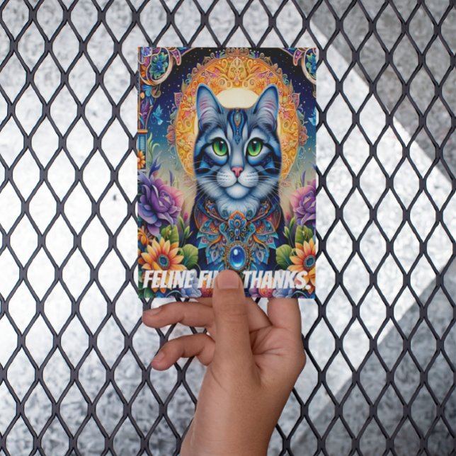 Feline Gaze: Die Smaragdfarbene Mit Augen Katze Postkarte (Von Creator hochgeladen)