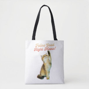 Feline Good Right Meow Funny Cat Zitat Niedlich Ki