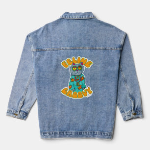 Feline Groovy Hippie Epic Fun Cat Cartoon Jeansjacke