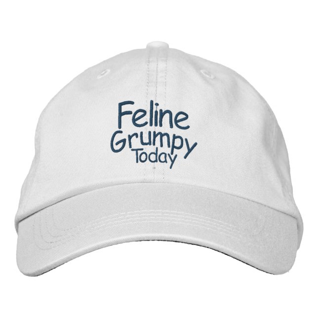Feline Grumpy Heute Bestickte Baseballkappe (Vorderseite)