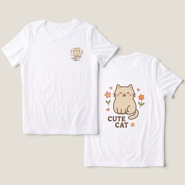Feline in Bloom Tri-Blend Shirt (Design Vorderseite & Rückseite)