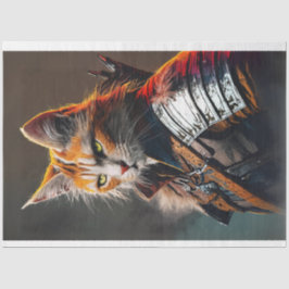 Feline Krieger Katze helle Farben entmutigen Seidenpapier