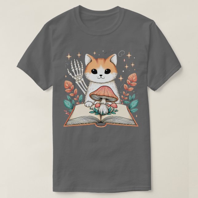 Feline Lover Skeleton Hand Halloween Pet Women Gir T-Shirt (Design vorne)